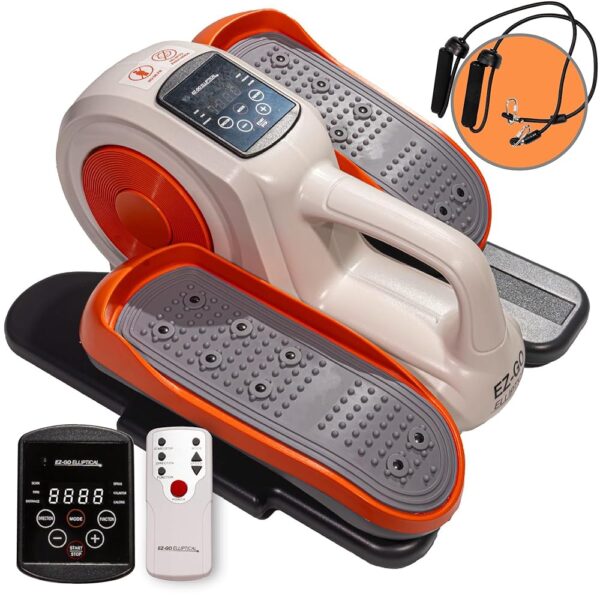 EZ-Go Elliptical Under Desk Exercise Bike, Silent & Portable Seated Elliptical Machine with Adjustable Workout Levels for Home or Office Desk, Low-Impact Mini Leg Exerciser with...