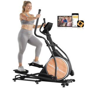 FEIERDUN Elliptical Machine,Total Body Fitness Cross Trainer for Home Use, Cardio Training Elliptical Trainers with Hyper-Quiet Electromagnetic Front Driving System, 20IN...