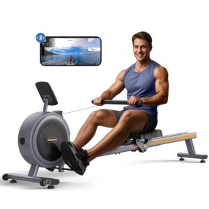 FEIERDUN Rowing Machine for Home use, Magetic Rower with APP, Row Machine with 350LBS Loading Capacity, Rower Machine with Dual Slide Rail