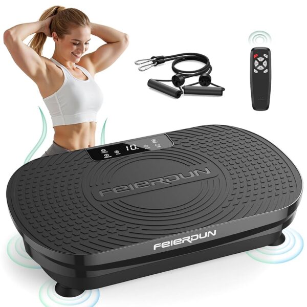 FEIERDUN Vibration Plate Exercise Machine, Vibration Plate for Lymphatic Drainage, Power Plate Vibration Platform for Weight Loss, Toning & Wellness