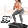 FEIERDUN Vibration Plate, Whole Body Vibration Plate Exercise Machine for Lymphatic Drainage, Power Plate Vibration Plate w/ 2 Resistance Bands for Wellness and Fitness