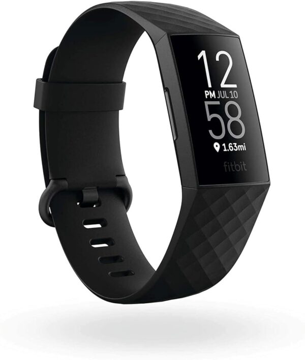 Fitbit Charge 4 Fitness and Activity Tracker with Built-in GPS, Heart Rate, Sleep & Swim Tracking, Black/Black, One Size (S & L Bands Included) (Renewed)