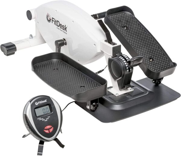 FitDesk Under Desk Bike Pedal Machine with Magnetic Resistance for Quiet, Fluid Motion - Adjustable Tension with Digital Performance Meter