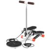 Fitness Steppers Home Mini Stepper, Exercise Stepper Machine with Adjustable Twist Table, LCD Monitor, Mini Stair Steppers with Handle Bar, Double Person Stair Stepper Machine