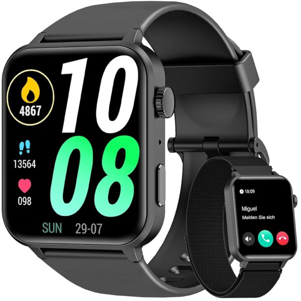 Fitness Tracker 2024 (Answer/Make Calls),Smart watch for Men Women,1.85'' Smartwatch with 24/7 Heart Rate and SpO2,SleepTracker,100+Sport,Pedometer,IP68 Waterproof Activity...