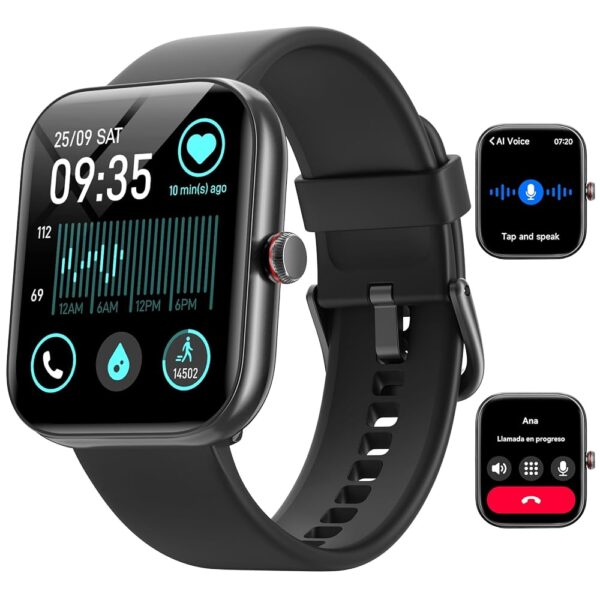 Fitness Tracker- [Alexa Built-in & Answer/Make Calls], 1.91" Smart Watch with Heart Rate/Blood Oxygen/Sleep Monitor, Step Counter Fitness Watch with 100 Sports Modes, IP68...
