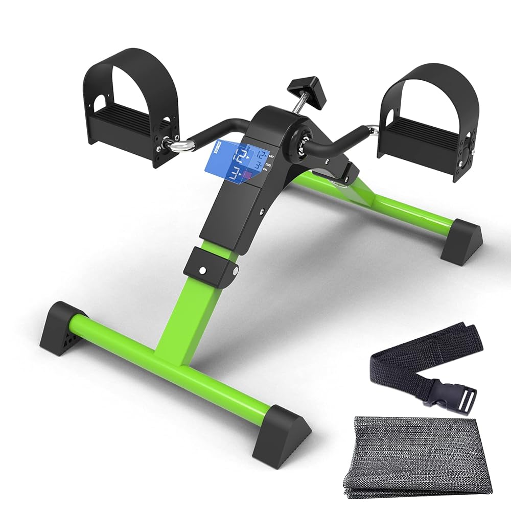 Folding Foot Pedal Exerciser, Under Desk Bike Pedal Exerciser with LCD Display & Anti-Slip Mat for Home/Office, Portable Mini Peddler for Seniors Legs/Arms Workout, Gifts for... Folding Foot Pedal Exerciser, Under Desk Bike Pedal Exerciser with LCD Display & Anti-Slip Mat for Home/Office, Portable Mini Peddler for Seniors Legs/Arms Workout, Gifts for...