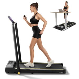 Folding Treadmill, 300 lb Capacity Treadmill with Handle Bar, Portable Treadmills for Home and Office, 2 in 1 Foldable Walking Pad Treadmill with Remote Control, LED Display,...
