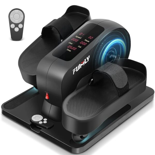 FUNMILY Under Desk Elliptical Machine, Ellipse Leg Exerciser While Sitting for Seniors, Dual Mode Resistance/Speed Adjustable Motorized Bike Pedal Exerciser While Sitting