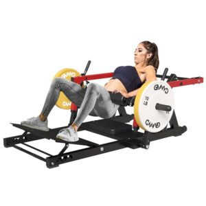 GMWD Hip Thrust Machine, 800LBS Plate-Loaded Glute Bridge Machine with Weight Holder, Heavy Duty Butt Exercise Equipment for Glute Muscles Building and Butt Shaping, Adjustable...