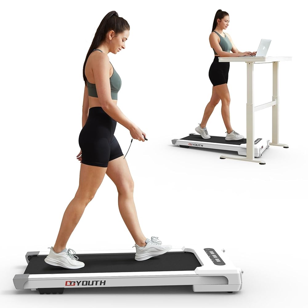 GOYOUTH 2 in 1 Under Desk Electric Treadmill Motorized Exercise Machine with Wireless Speaker, Remote Control and LED Display, Walking Jogging Machine for Home/Office Use GOYOUTH 2 in 1 Under Desk Electric Treadmill Motorized Exercise Machine with Wireless Speaker, Remote Control and LED Display, Walking Jogging Machine for Home/Office Use