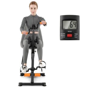 GYMAX Pedal Exercise Bike for Seniors, Hand Arm Leg and Knee Fitness Machine with Massage, LCD Monitor, Adjustable Height and Length for Total Body, Home Exercise Equipment for...