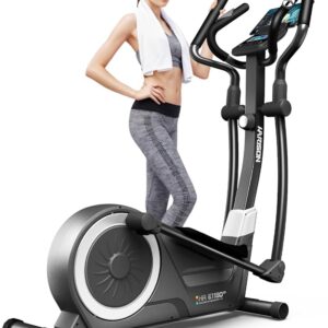 HARISON Elliptical Machine for Home 350 LBS Capacity, Magnetic Elliptical Exercise Machine with 16-Level Resistance Control, Elliptical Trainer with 21IN Stride