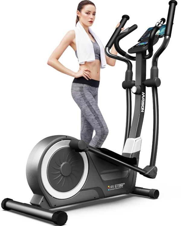 HARISON Elliptical Machine for Home 350 LBS Capacity, Magnetic Elliptical Exercise Machine with 16-Level Resistance Control, Elliptical Trainer with 21IN Stride