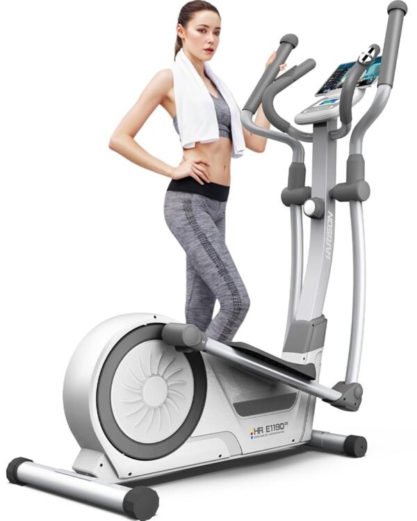 HARISON Elliptical Machine for Home 350 LBS Capacity, Magnetic Elliptical Exercise Machine with 16-Level Resistance Control, Elliptical Trainer with 21IN Stride