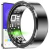 Health Smart Ring for Men Women Bluetooth IP68 Waterproof Fitness Tracker, Sleep & Step Monitoring, Stylish Sport Rings Black US9