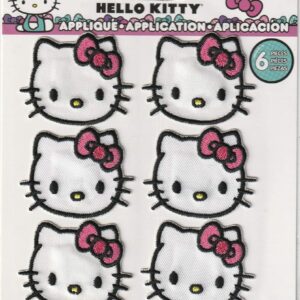 Helllo Kittty Iron On Appliques 6 Count Y