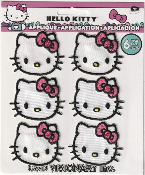 Helllo Kittty Iron On Appliques 6 Count Y