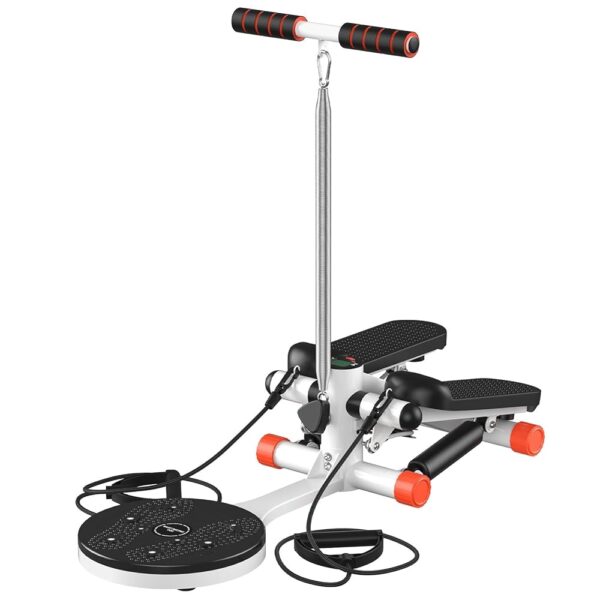 Honrane Steppers for Exercise at Home,Mini Stepper with Resistance Bands, Exercise Equipment with Adjustable Twist Table, LCD Monitor, Double Person Stair Stepper Machine,330lbs...