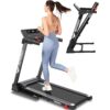 Impremey Folding Treadmill with Incline, Electric Treadmill with 42” x 16” Large Running Belt, Heart Rate Monitor, Easy Assembly, 64 Preset Programs, 7.5 Mph Speed, 2.5HP,...