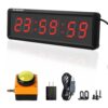 Independent Button Type 1.5-inch Gym Interval Timer, Suitable for Gym Exercise/School/Home Exercise/Weightlifting Room/Boxing Gym/Indoor Climbing (1.5 inch 6-Digit red)