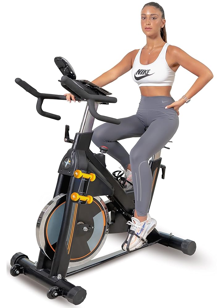 Indoor Exercise Bike Heavy-Duty 115 LB Magnetic Resistance, Includes 2X1 lb Dumbbells, Stationary Cycling Bikes for Home Exercise Indoor Exercise Bike Heavy-Duty 115 LB Magnetic Resistance, Includes 2X1 lb Dumbbells, Stationary Cycling Bikes for Home Exercise