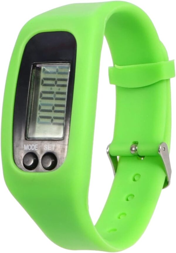 jojofuny 1pc Pedometer Watches Fitness Watch Silicone Slap Bracelet Green Running Step Exercise Watch Silicone Bracelet Calorie Wristband for Walking Steps Counter Sports Watch...
