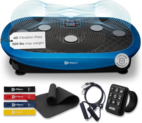 LifePro Rumblex Plus 4D Vibration Plate Exercise Machine -Triple Motor Oscillation,Linear, Pulsation+3D/4D Motion Vibration Platform |Whole Body Viberation Machine for Weight...