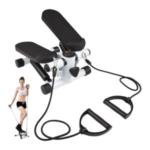 Lixada Stair Stepper for Exercises, Mini Stepper with Resistance Band & LCD Monitor, Gym Fitness Stair Stepping Exercise Equipment Stepper Machine for Home Workout, Legs Arm...