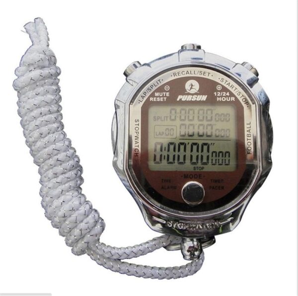 LYDBM Digital Metal Stopwatch 1/1000 Second Football Sports Chronograph Counter Countdown Timer Large Display Metronome Alarm Clock (Color : Picture Color)