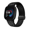 Magnetic Anti Sweat Sport Band Compatible for Fitbit Sense 2/Fitbit Versa 4/Fitbit Sense/Fitbit Versa 3, Waterproof Breathable Soft Silicone Bands for Men Women