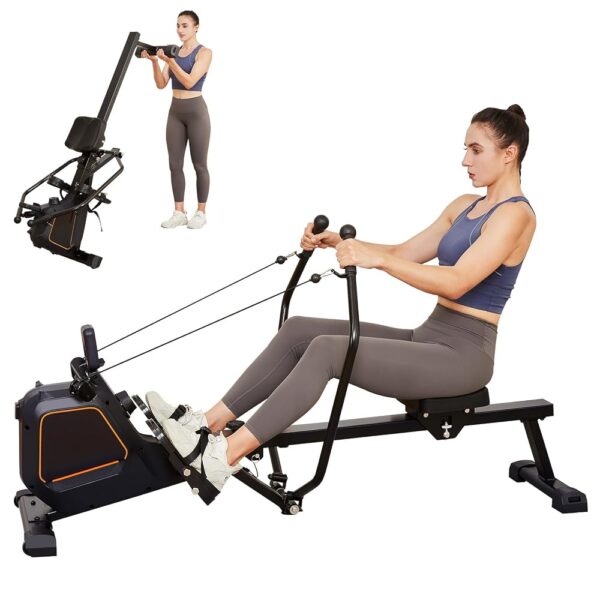 Magnetic Rower Machine for Home,Rowing Machine,14 Level Magnetic Resistance,Exercise Equipment,350 LB, Double-Scull Rowing Machine,Patented Sculls,Foldable Rower for Home...