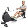 Magnetic Rowing Machine Self Powered Quiet Foldable Rower 16 -Level Adjustable Resistance Rower Machine App Compatible, 350 LB Weight Capacity Foldable Rower for Home Use