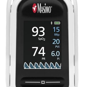 Masimo MightySat Fingertip Pulse Oximeter with Bluetooth, Monitor Blood Oxygen Saturation and Breath per Minute, OLED Screen, Touchpad, Long Battery Life
