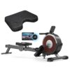 Merach Rowing Machine & Seat Cushion, Magnetic Rower Machine for Home, 16 Levels of Quiet Resistance, Dual Slide Rail with Max 350lb Weight Capacity, App Compatible with LCD...
