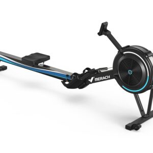 MERACH Rowing Machines for Home, Adjustable Air Resistance Professional Indoor Rowing Machine, Ergonomic Comfort Seat, Performance Monitor and Device Holder, Easy Storage