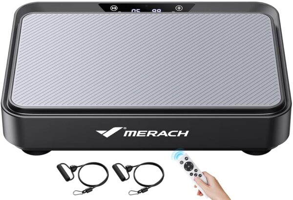 MERACH Vibration Plate Exercise Machine, Vibration Plate for Lymphatic Drainage, Relieve Pain and Help Sleep, Fat Burning and Weight Loss for Women, Men, Seniors (Black)