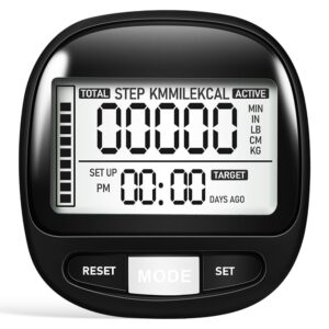 Milisten 3D Pedometer for Walking, Step Counter for Walking with Clip and Strap, Small and Portable Step Tracker, Simple Accurate Step Counter for Walking Outdoor Fitness Men Women