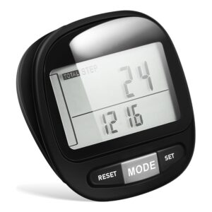 Milisten Portable LCD Pedometer 7 Day Memory High Capacity Battery Life and Extra Large Display Steps with Lanyard & Clip for Walking Steps and Miles Without
