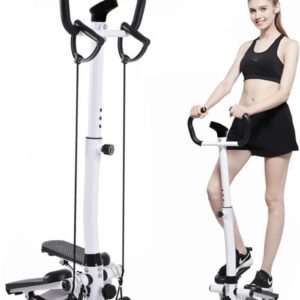 Mini Home Stepper with Training Computer, Endurance Training Home Fitness Equipment, Stepper with Resistance Band, 380 Pounds（Black）
