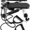 Mini Stepper, Fitness Step Air Stair Climber Exercise Machine, LCD Monitor, Resistance Bands