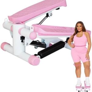 Mini Stepper with Resistance Band, Stair Stepping Fitness Exercise Home Workout Equipment for Full Body Workout,Step Machine with LCD Monitor