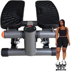 Mini Stepper with Resistance Band, Stair Stepping Fitness Exercise Home Workout Equipment for Full Body Workout,Step Machine