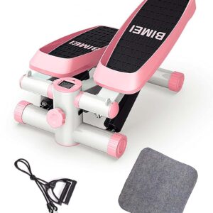 mini stepper with resistance bands and non-slip mat,adjustable height and resistance with lube,load-bearing 330lbs,steppers for exercise machine,portable stair stepper for home...