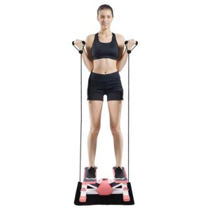 Mini Stepper with Resistance Bands, Cardio Fitness Full Body Workout Stair Stepper Machine, Steppers for Exercise at Home Workout Equipment for Women, 330 Lb Capacity