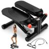 Mini Steppers for Exercise at Home, Stair Steppers Machine with Super Quiet Design, Hydraulic Twist Stepper with Resistance Bands,Portable Home Exercise Equipment,330lbs Weight...