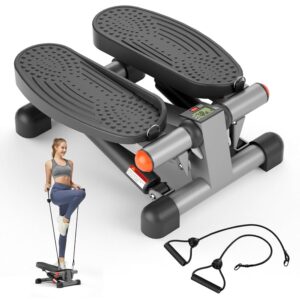 Mini Steppers for Exercise, Stair Stepper with Resistance Bands, Stepper with 330LBS Loading Capacity, Stepper Exercise Equipment with Resistance Bands for Full Body Workout...