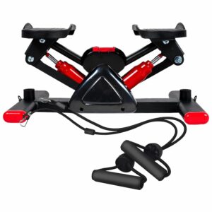 Mini Twist Stepper with LCD Display, Dual Resistance Bands for Home Fitness, Compact and Quiet Foot Stepper Machine, Supports 300 LBS, Perfect for Cardio Workouts