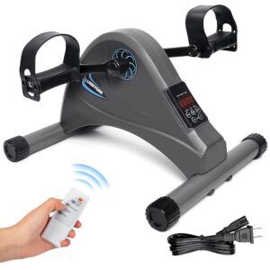 Motorized Mini Exercise Bike Pedal Exerciser for Seniors Rehab Training, LUBBYGIM Electric Under Desk Bike Pedal Exerciser for Arm/Leg Fitness & Physical Therapy, 6 Levels Speed...