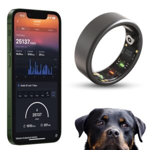 New Smart Ring can Record Fitness, Sleep Quality, Heart Rate, Blood Oxygen and Record Women's Menstrual Cycle, with a Long Standby time (Black, 6-51.9mm/2.04in)